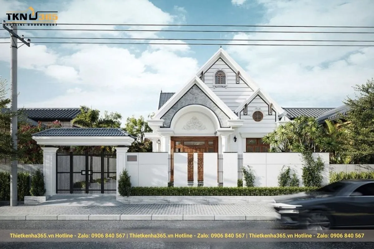 Thiết kế biệt thự 1 tầng mái Thái