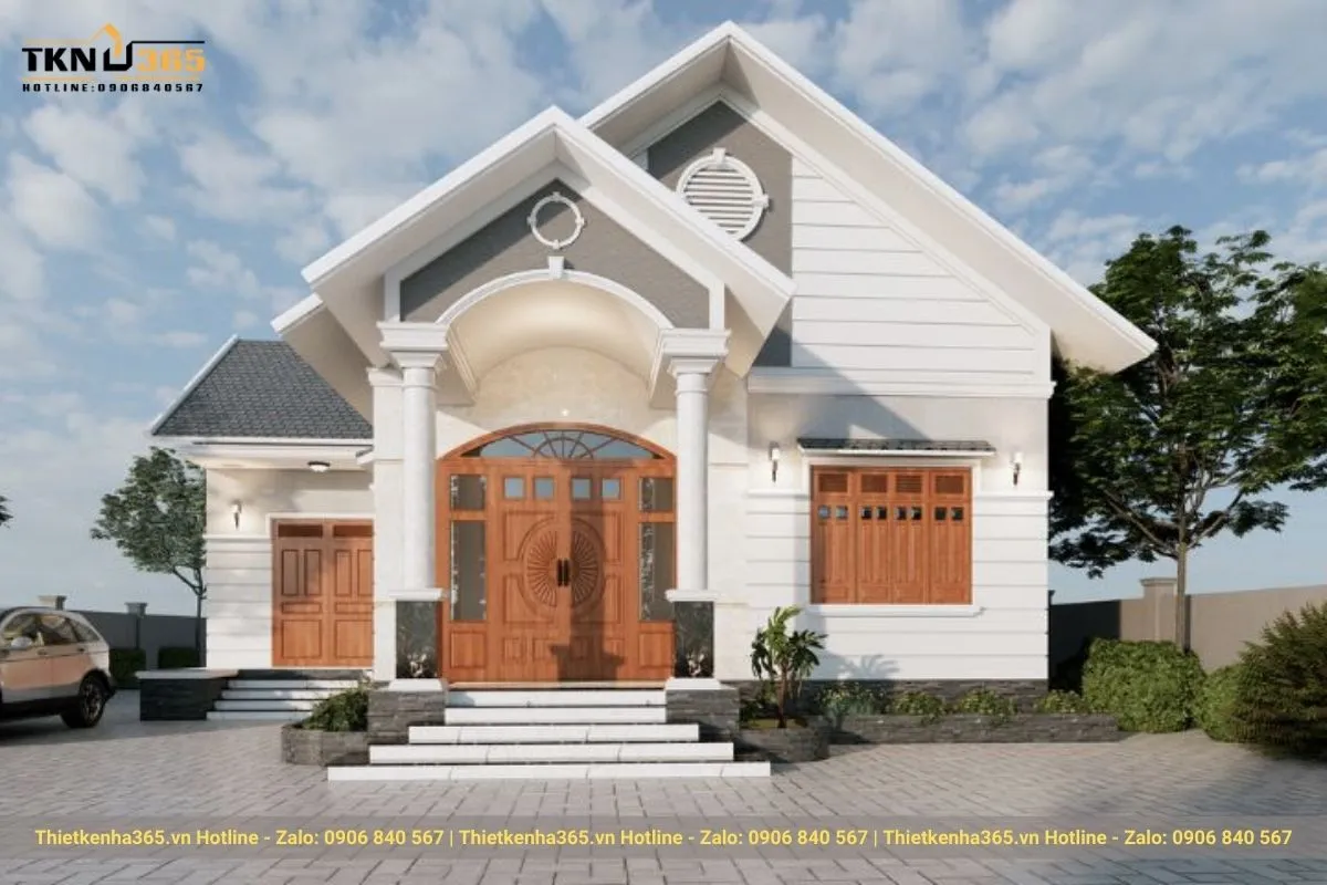 Mẫu biệt thự 1 tầng mái thái đẹp