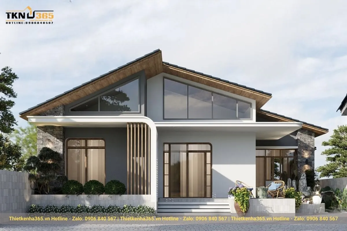 Mẫu biệt thự 1 tầng mái Thái