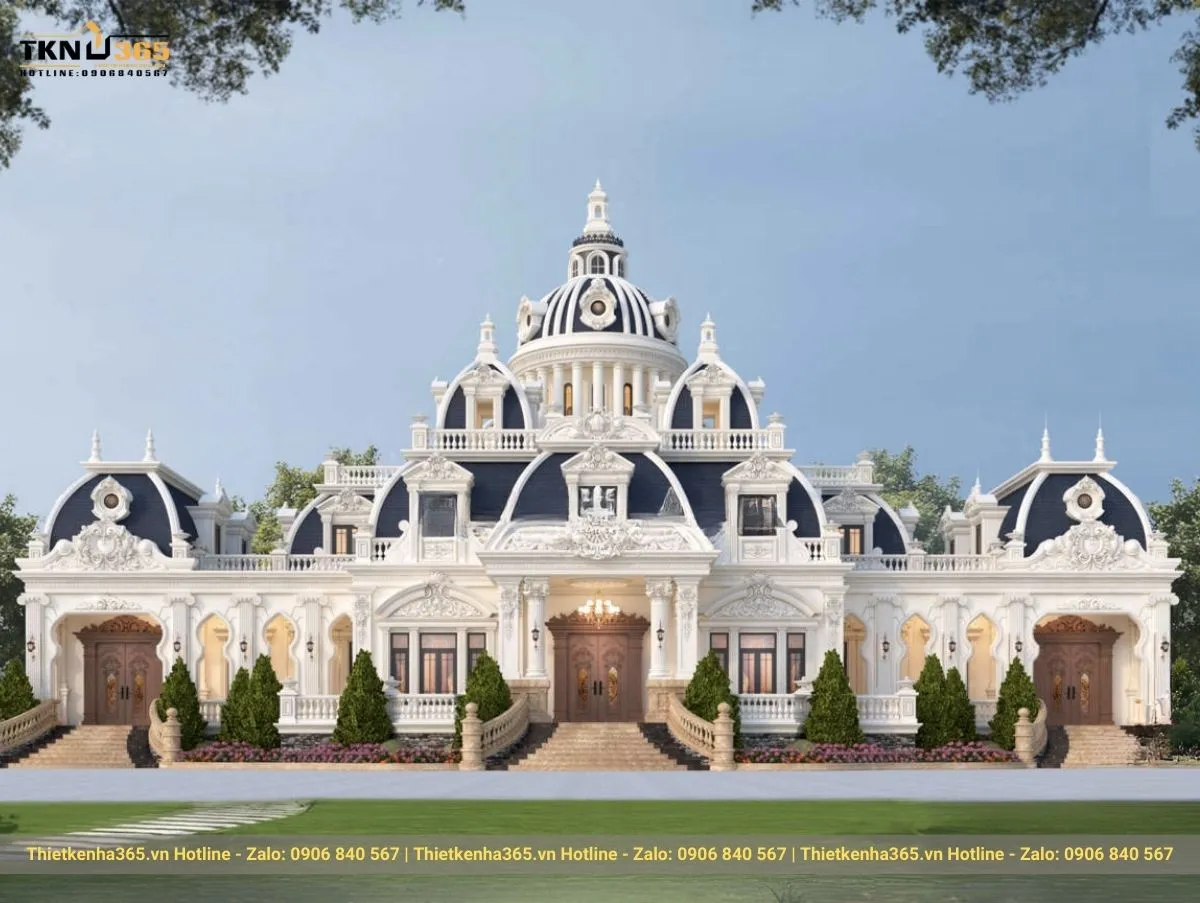 Biệt thư tân cổ điển 1 tầng mái Mansard