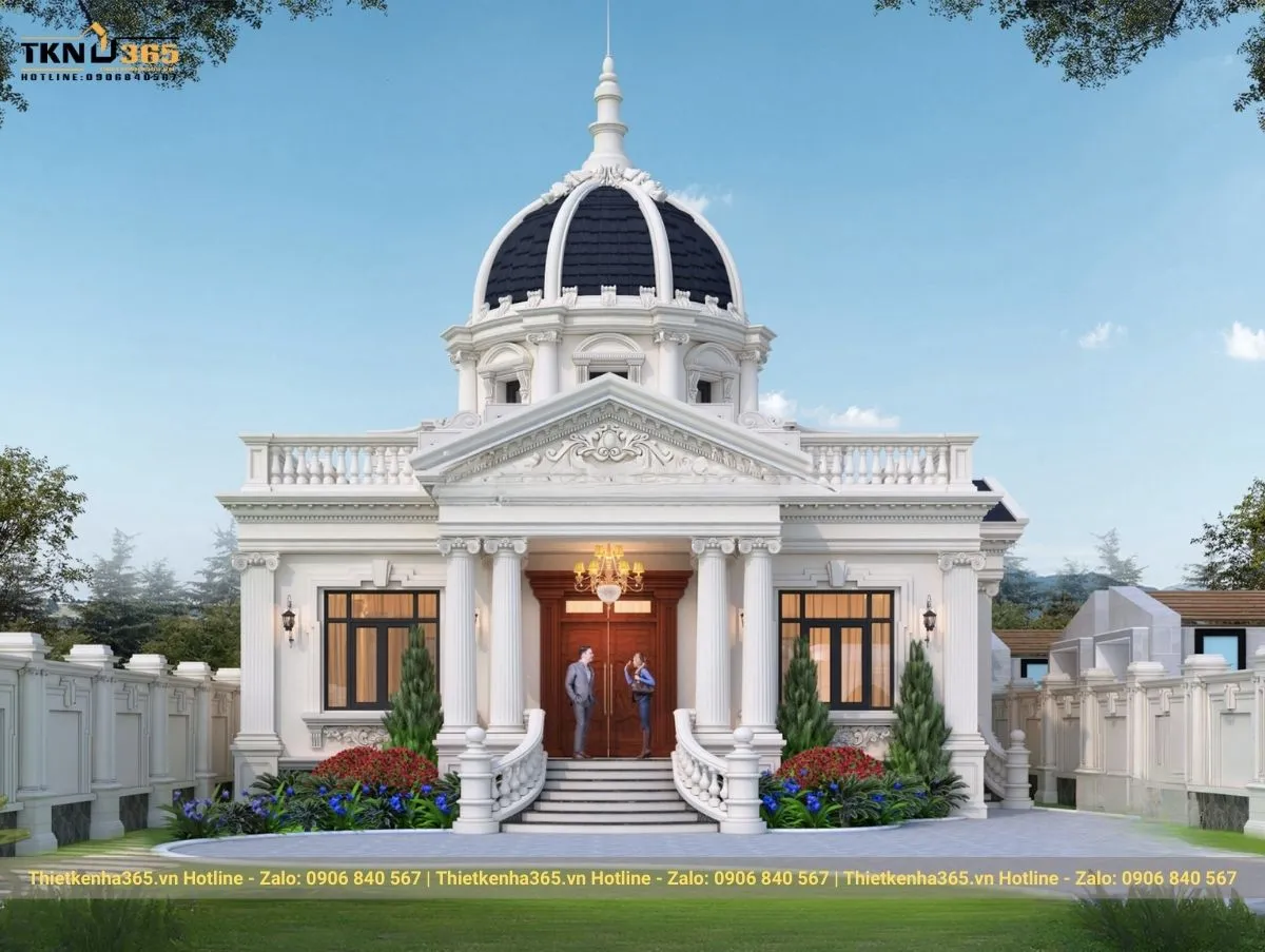 Biệt thư tân cổ điển 1 tầng mái Mansard