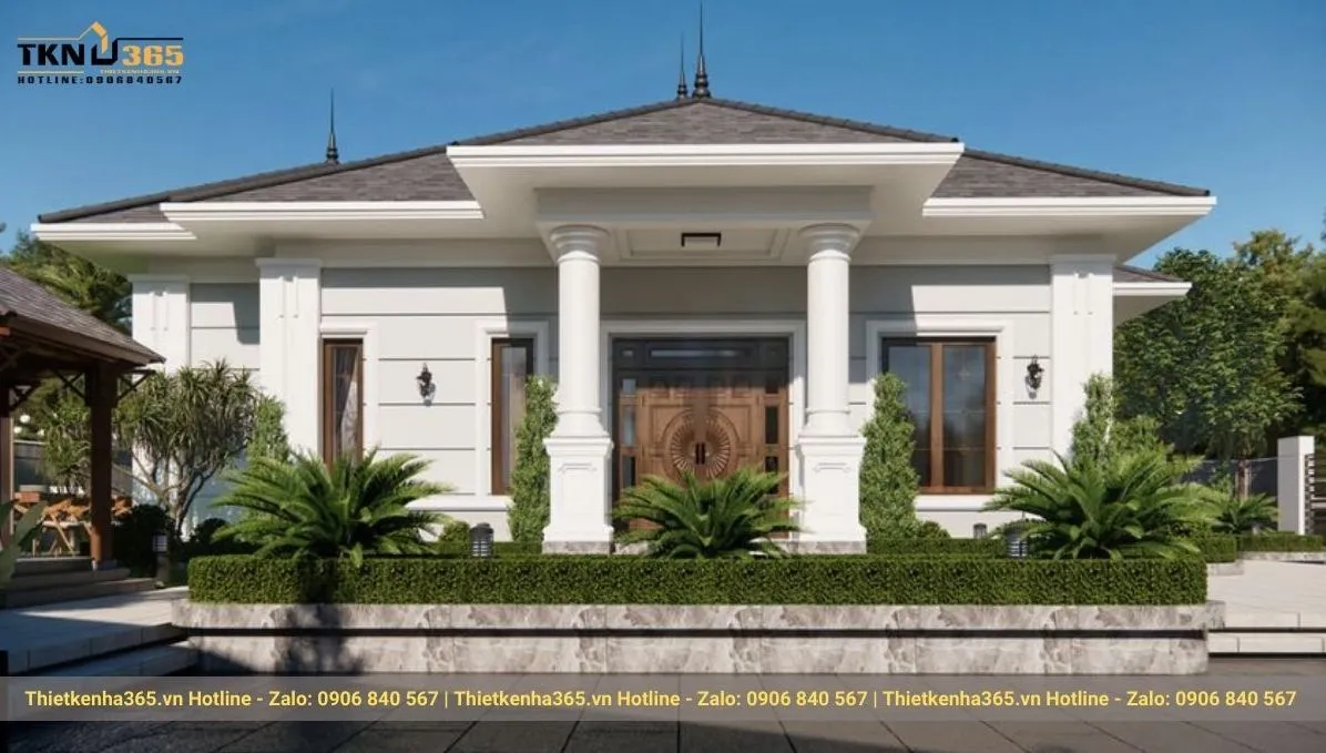 Biệt thự 1 tầng tân cổ điển 4 phòng ngủ