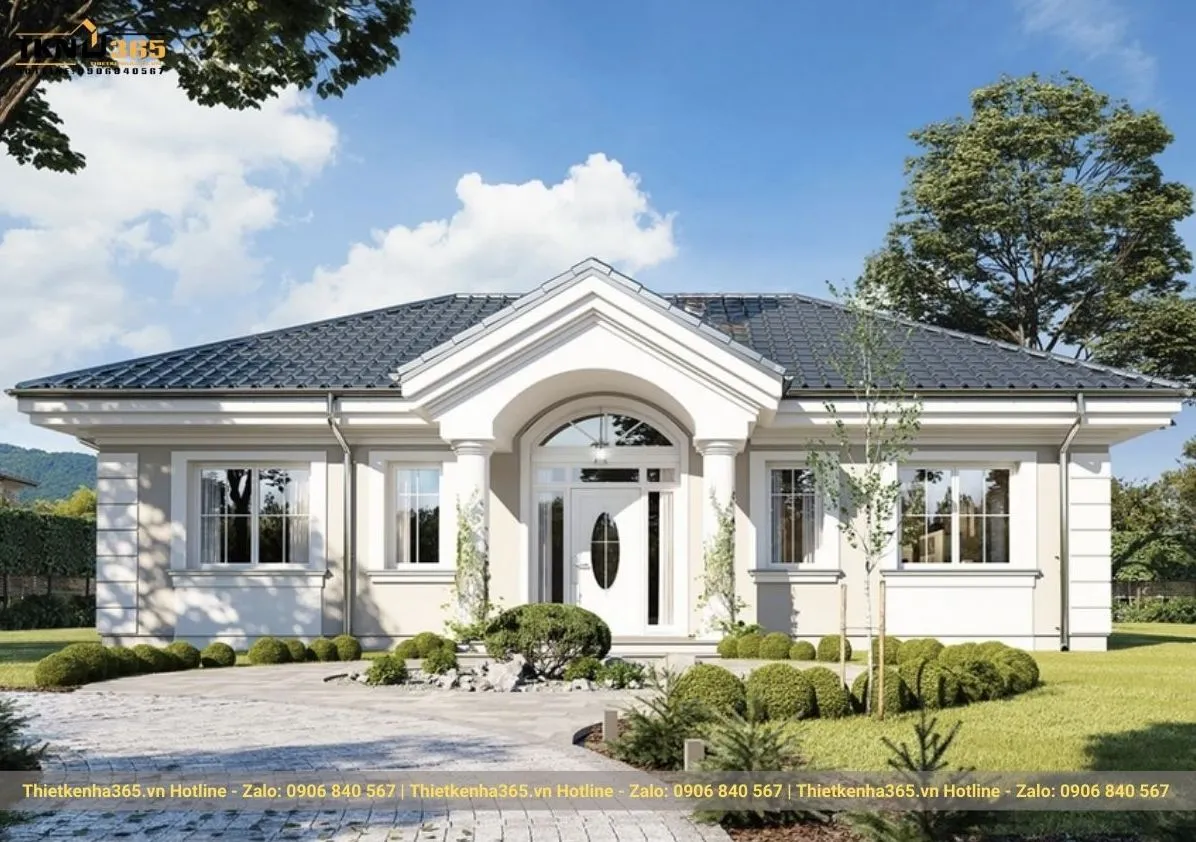 Biệt thự 1 tầng tân cổ điển 4 phòng ngủ