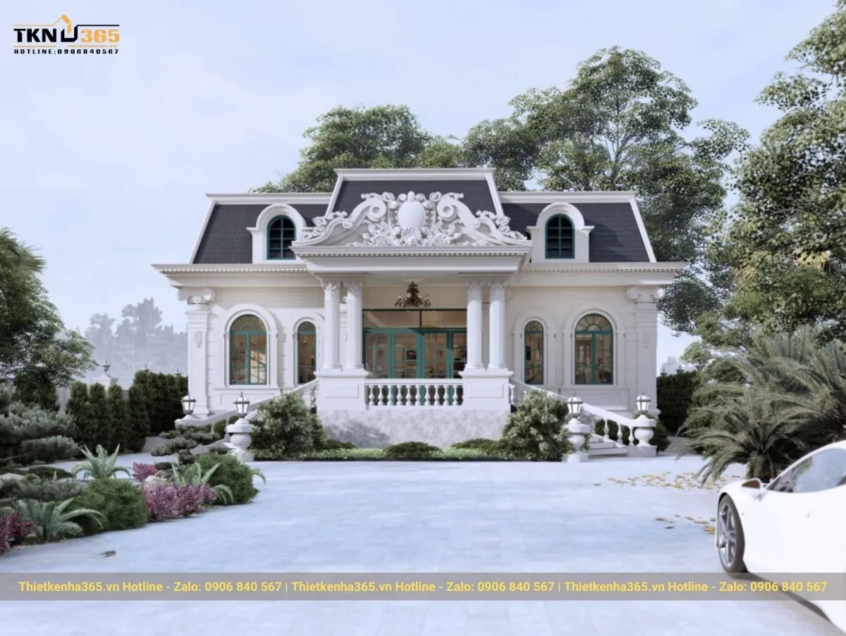 Biệt thự 1 tầng tân cổ điển có 3 phòng ngủ