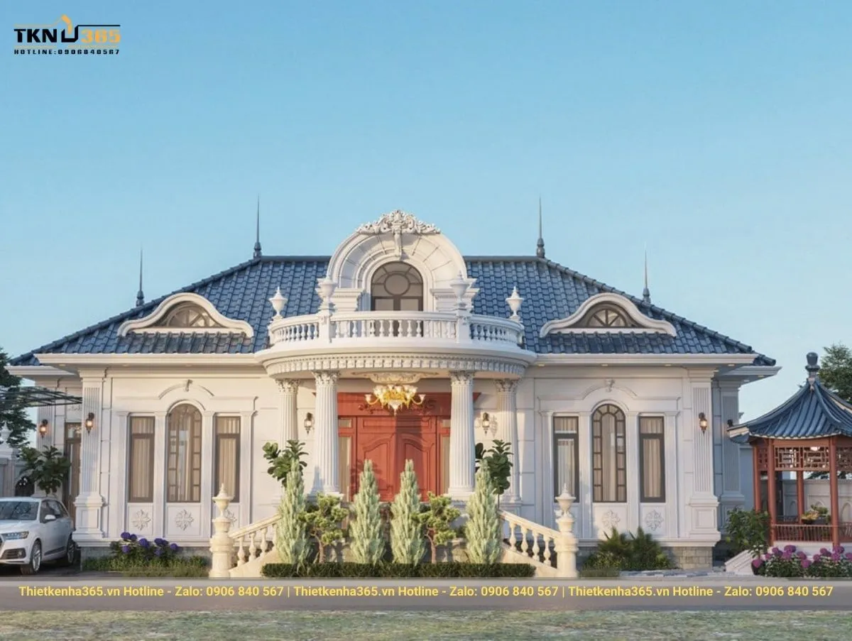 Biệt thự 1 tầng tân cổ điển kiểu Pháp