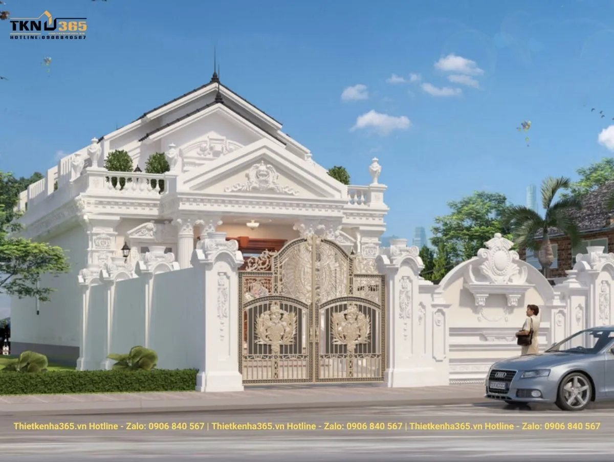 Lưu ý thi công biệt thự 1 tầng tân cổ điển