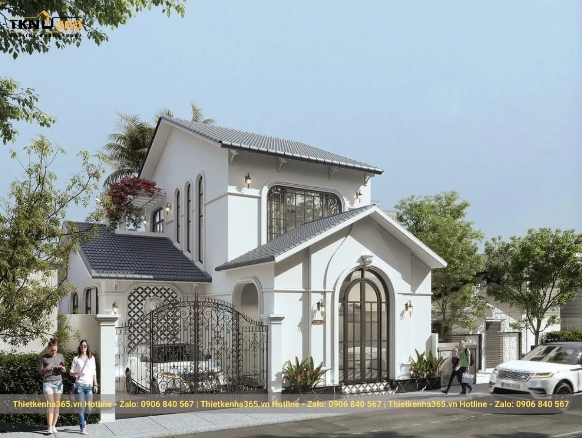 Biệt thự 1 tầng tân cổ điển 3 phòng ngủ