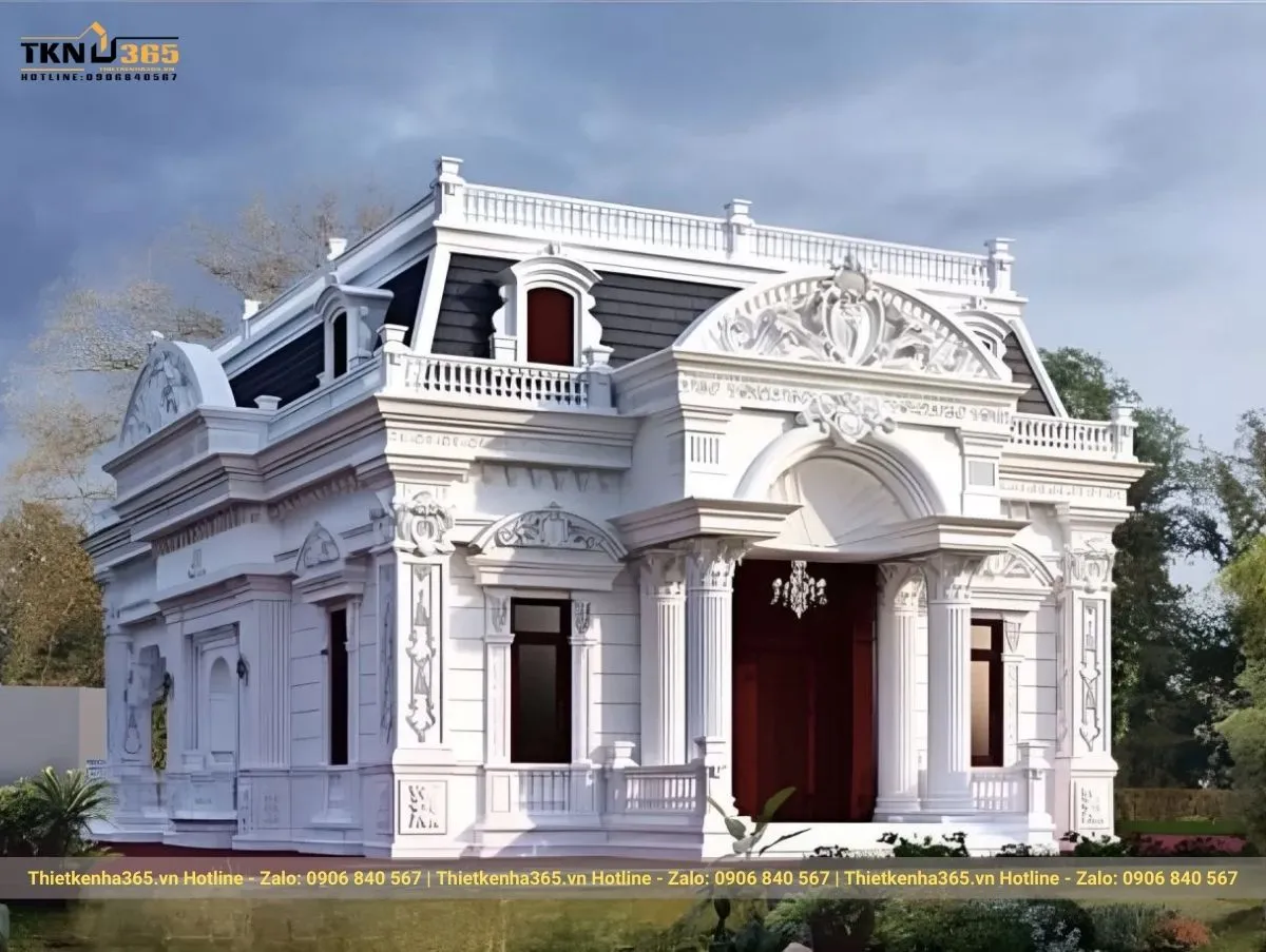 Biệt thự 1 tầng tân cổ điển kiểu Pháp