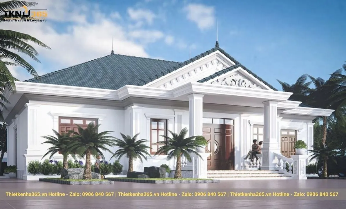 Biệt thự 1 tầng tân cổ điển 3 phòng ngủ