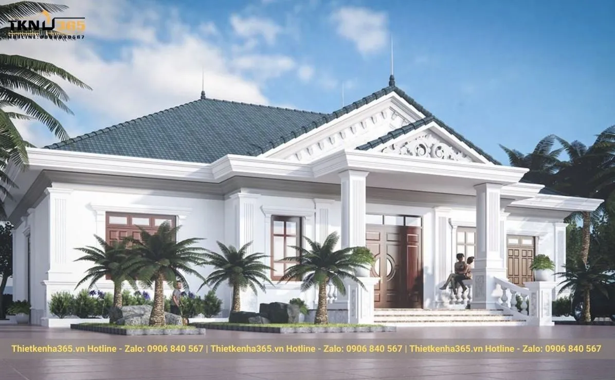 Biệt thự tân cổ điển 1 tầng mái Thái