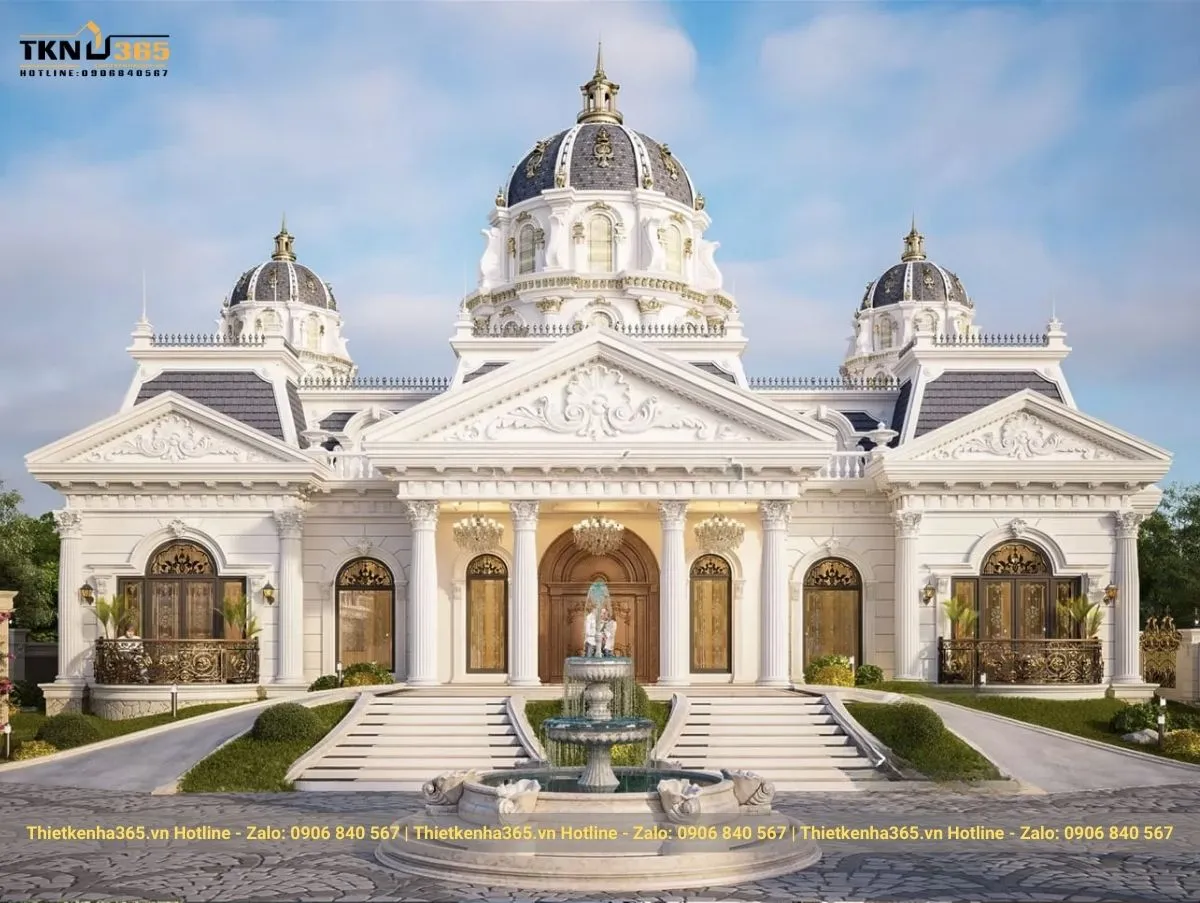 Biệt thư tân cổ điển 1 tầng mái Mansard