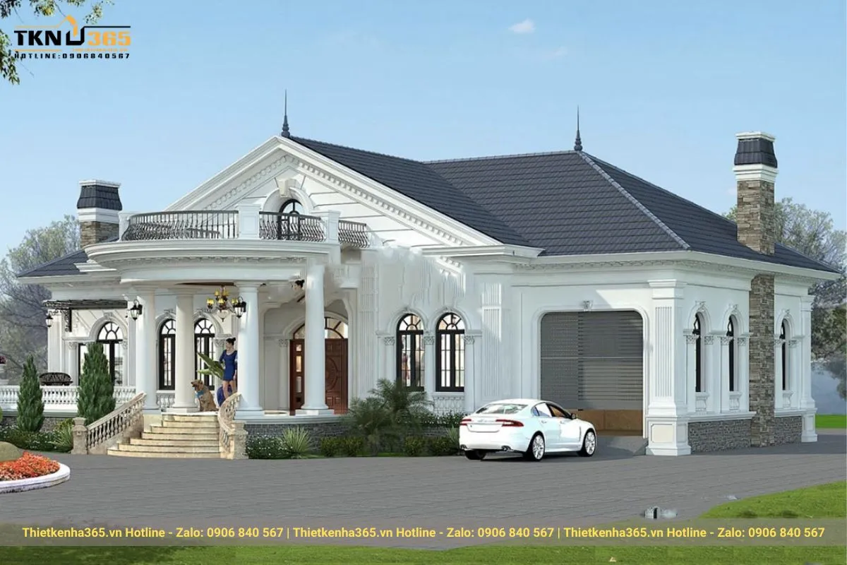 Mẫu biệt thự châu Âu có gara ô tô