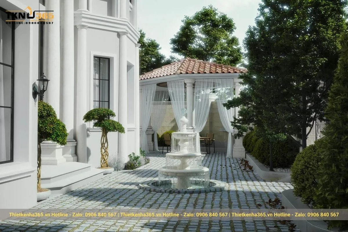 Biệt thự kiểu địa trung hải màu trắng rộng 500m2