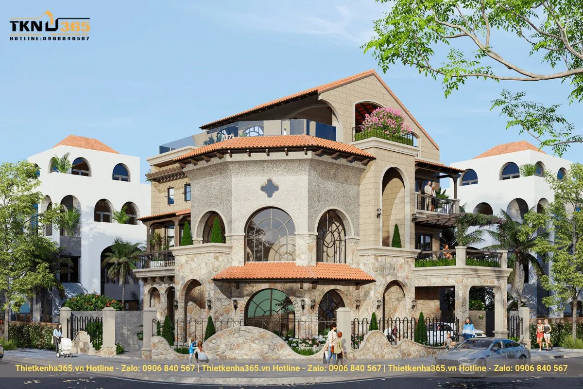 Biệt thự Địa Trung Hải 3 tầng