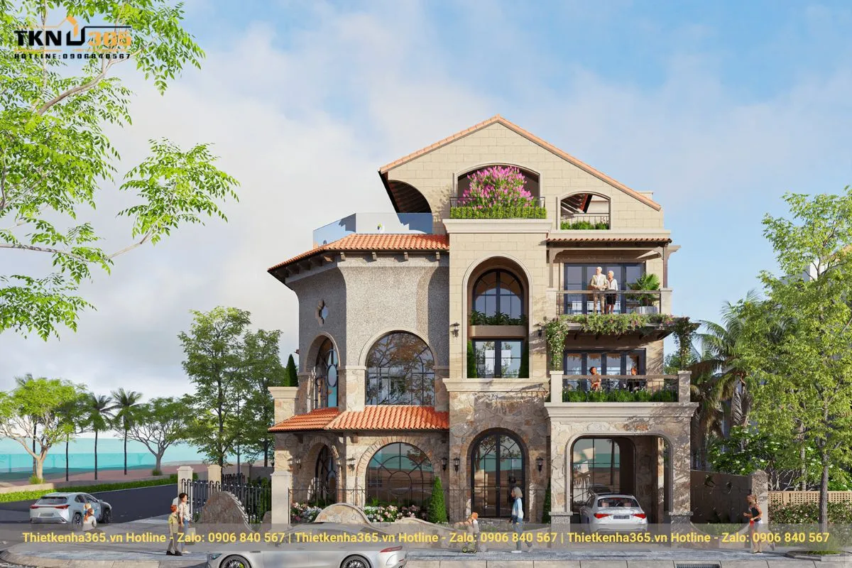 Biệt thự kiểu Địa Trung Hải 3 tầng
