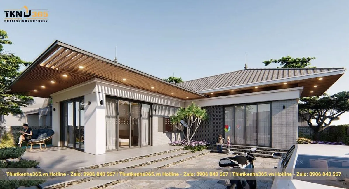 Nhà biệt thự mini 1 tầng