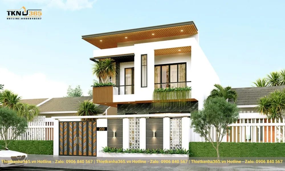 Biệt thự 2 tầng mái bằng