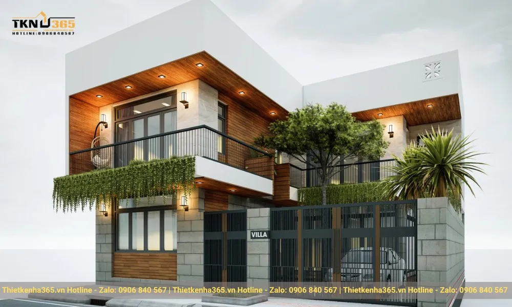 Mẫu biệt thự 2 tầng mái bằng