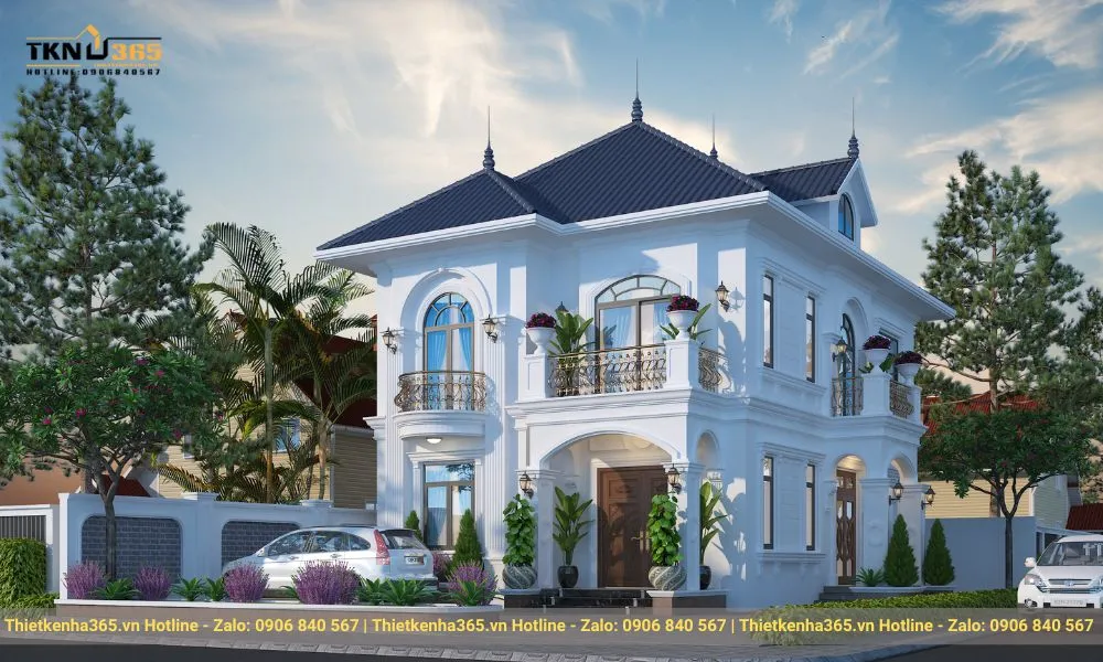 Mẫu biệt thự 2 tầng mái nhật