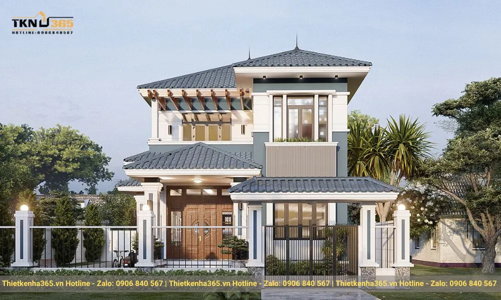 Biệt thự 2 tầng mái nhật hiện đại