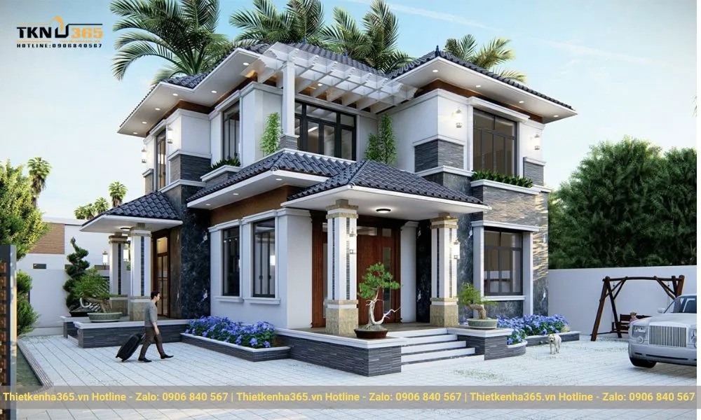 Biệt thự 2 tầng mái nhật