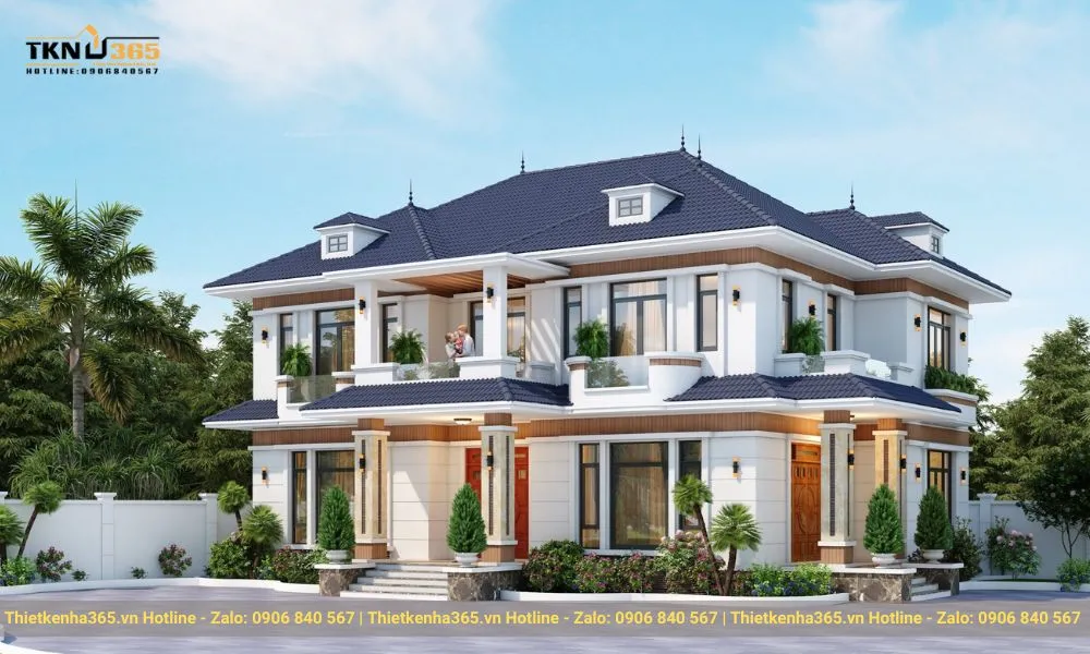 Nhà biệt thự 2 tầng mái nhật