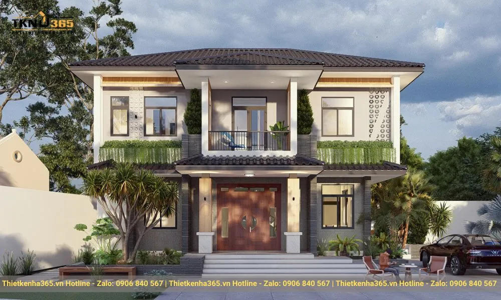 Mẫu biệt thự 2 tầng mái nhật