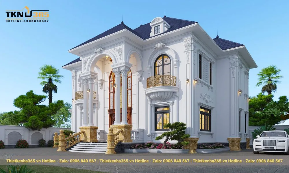 Biệt thự lâu đài mái Nhật đẹp