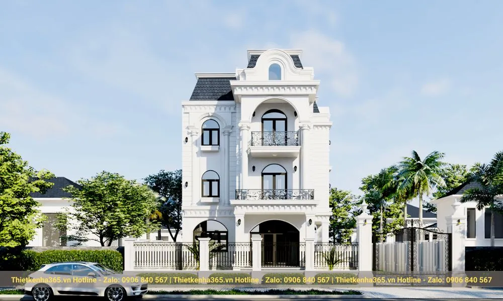 Biệt thự lâu đài sang trọng, xa hoa kiểu Pháp ấn tượng