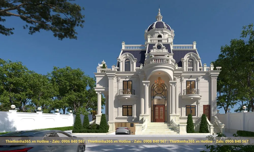 Biệt thự lâu đài có hầm để xe ấn tượng