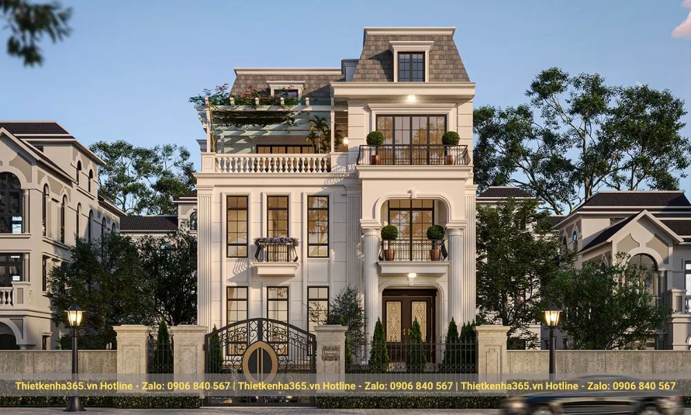 Biệt thự lâu đài đẹp, nguy nga 3 tầng sang trọng