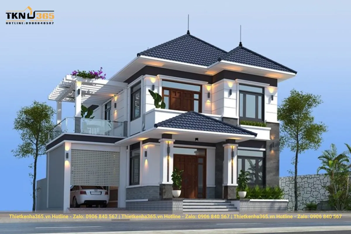 Biệt thự mái nhật 2 tầng