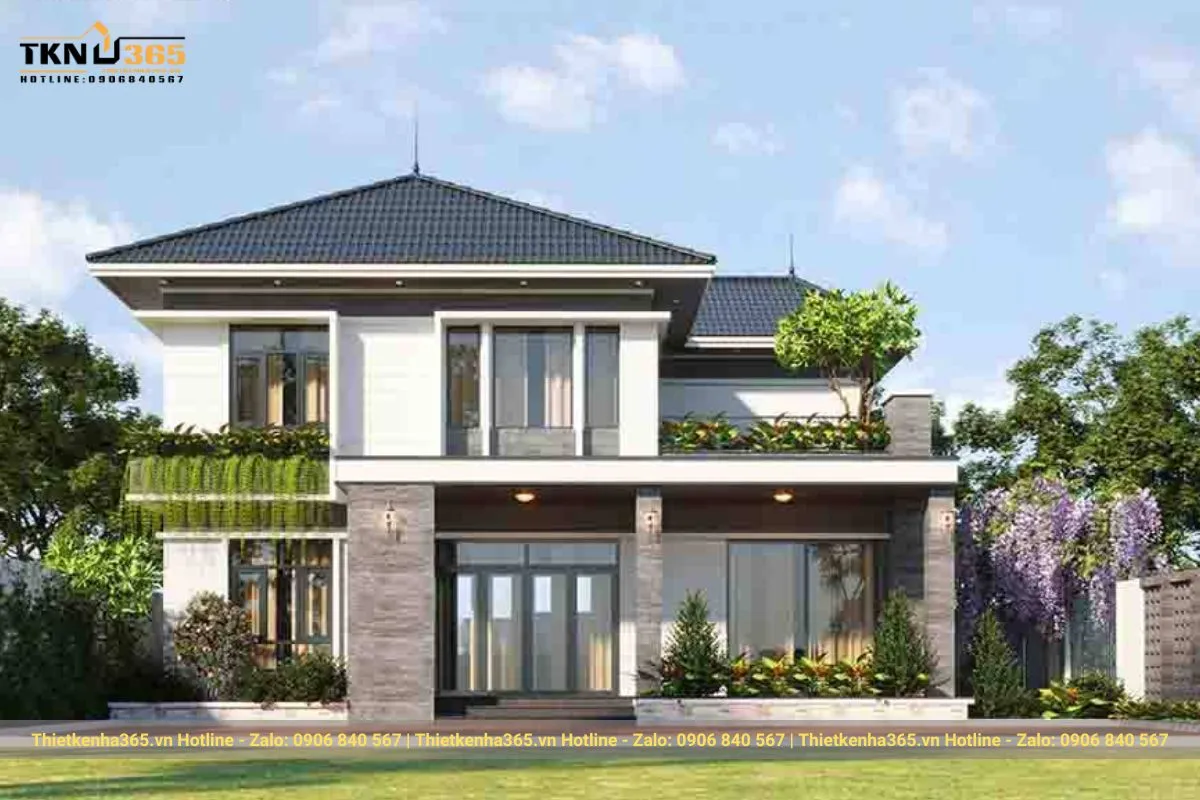 Biệt thự mái Nhật 2 tầng