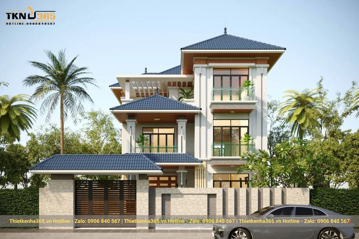 Biệt thự 3 tầng mái nhật