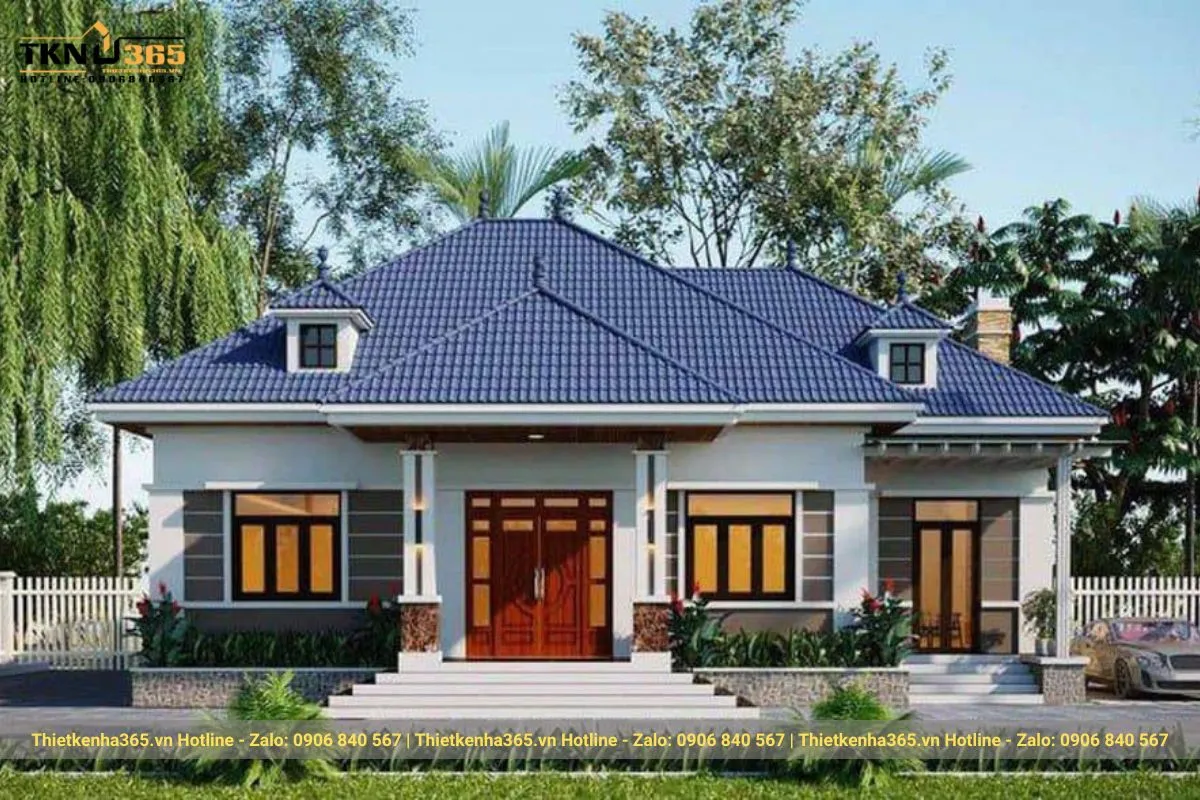 Mẫu biệt thự mái Nhật 1 tầng