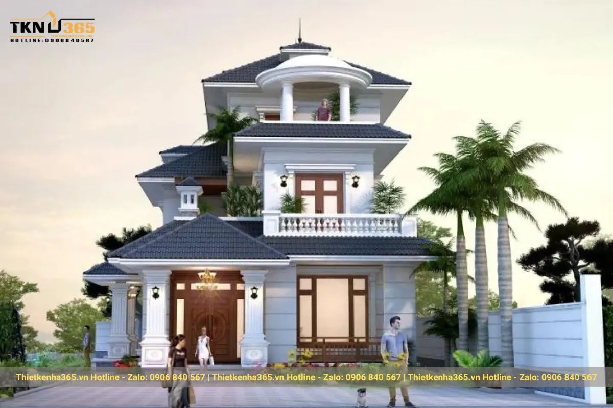 Biệt thự mái Nhật 3 tầng