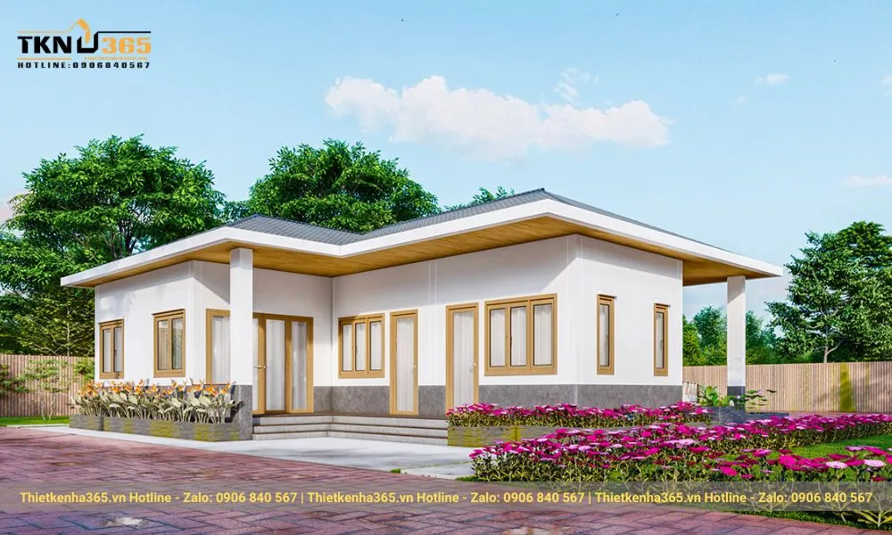 Biệt thự vườn cấp 4 đơn giản mang đến sự hài hòa giữa thiên nhiên và phong cách tối giản.