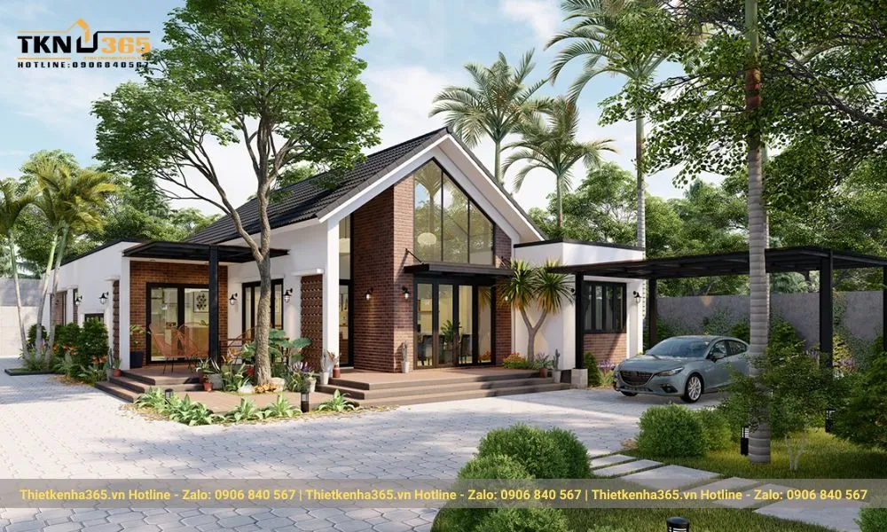 Biệt thự vườn cấp 4 với 4 phòng ngủ phù hợp cho gia đình đông thành viên từ 4–6 người.