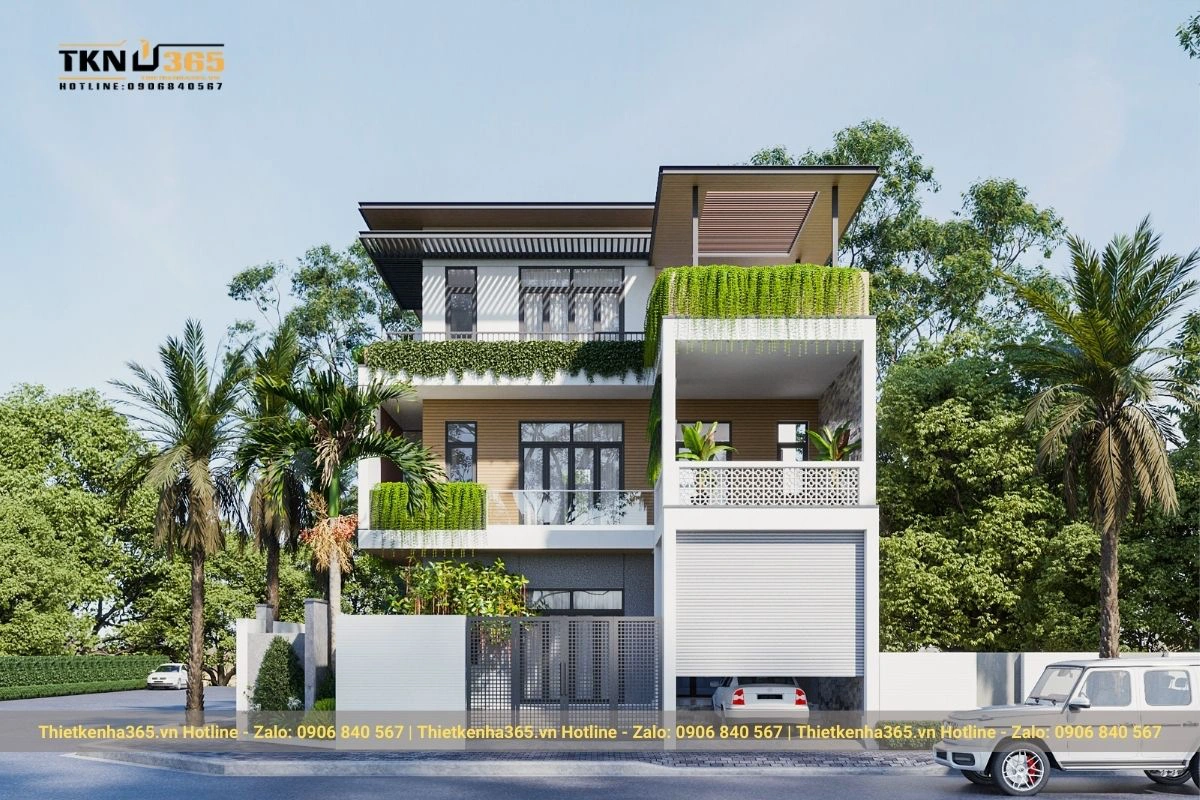 Mẫu thiết kế nhà đẹp mới có gara ô tô