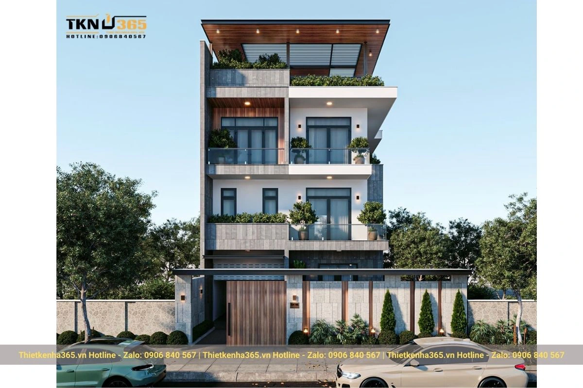 thiết kế nhà 4 tầng