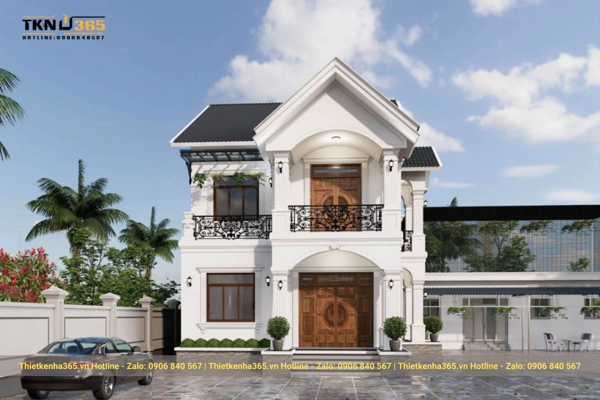 Mẫu nhà mái thái đẹp có 2 tầng