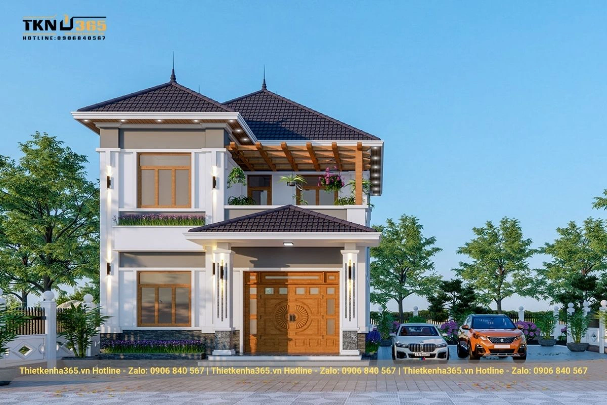 Mẫu thiết kế nhà ở hiện đại mái Nhật 