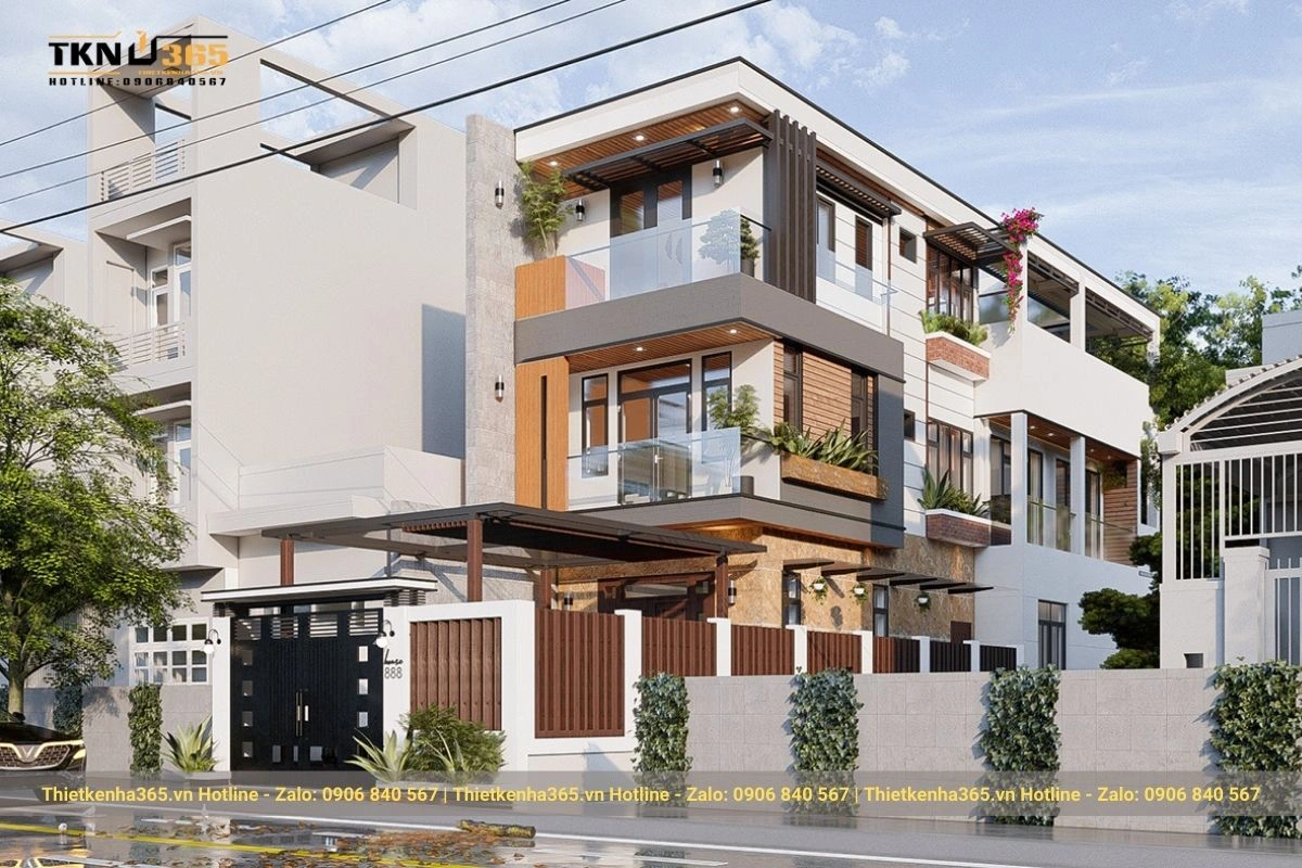 thiết kế nhà có 2 mặt tiền