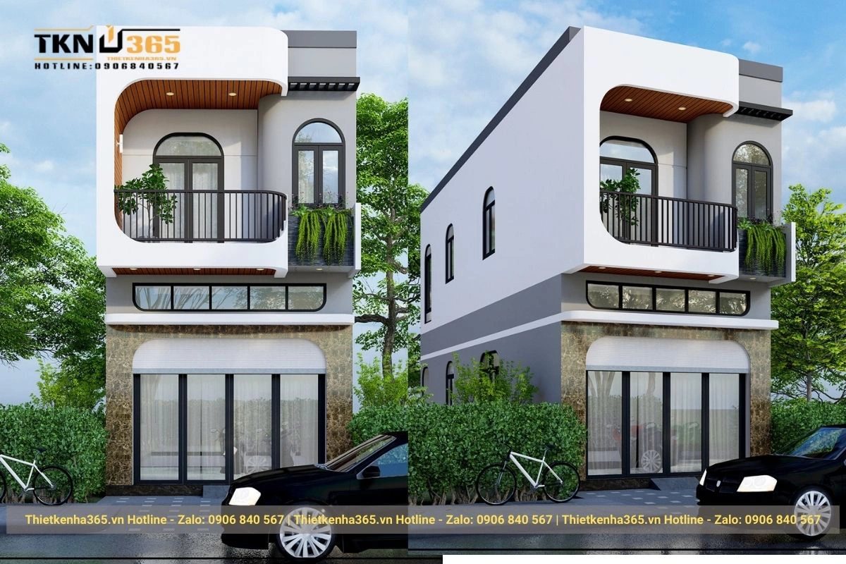 Mẫu thiết kế nhà hiện đại với 2 tầng lạ mắt