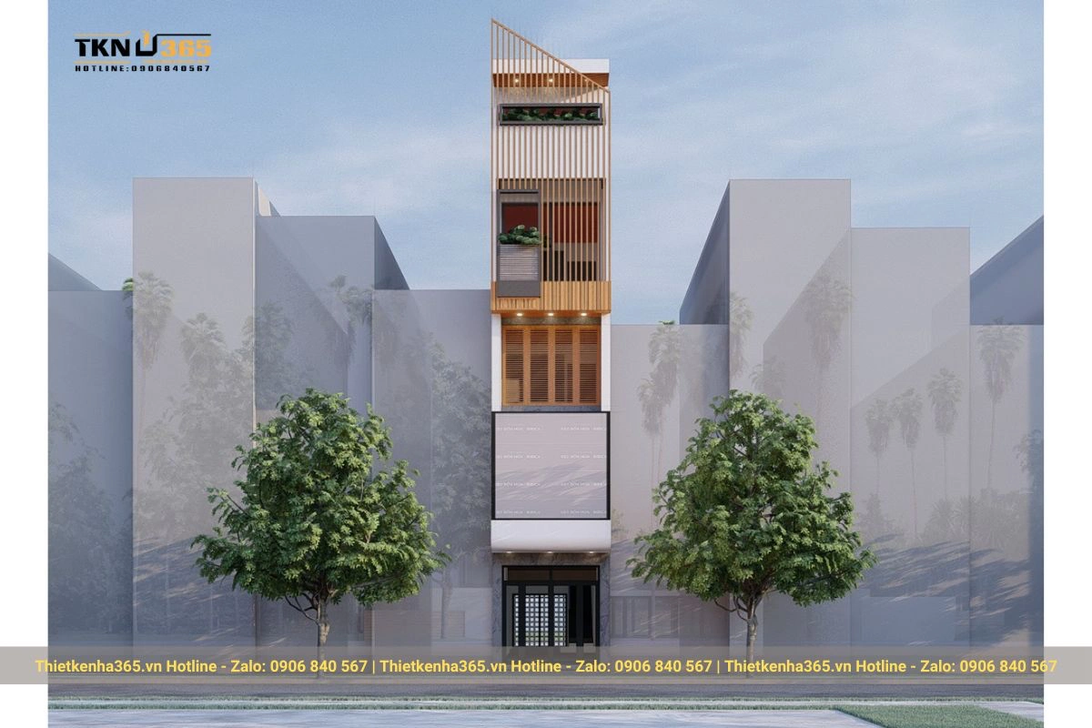 Mẫu thiết kế nhà phố có mặt tiền 