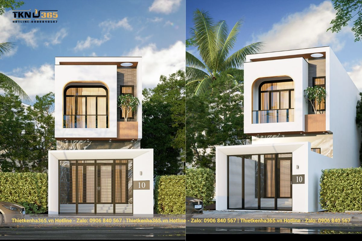 Mẫu mặt tiền nhà phố 2 tầng