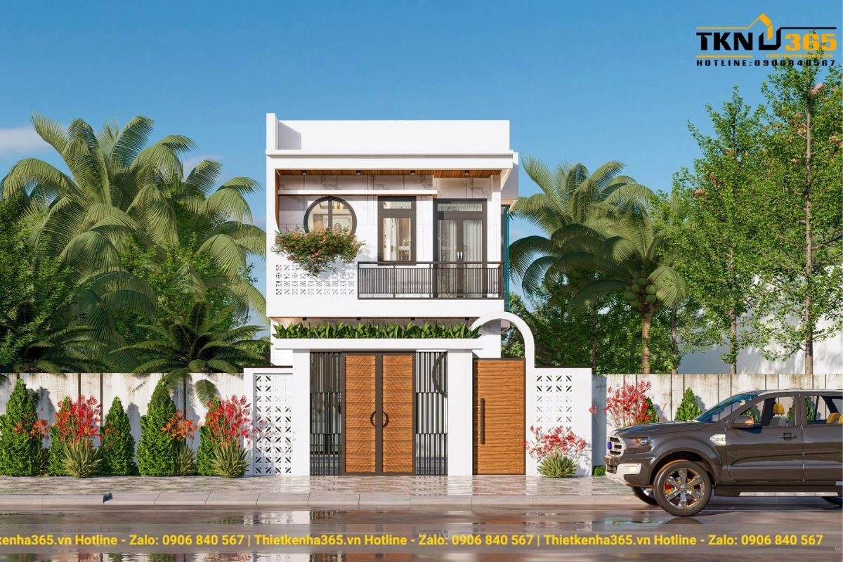 Mẫu nhà phố đẹp hiện đại 2 tầng 