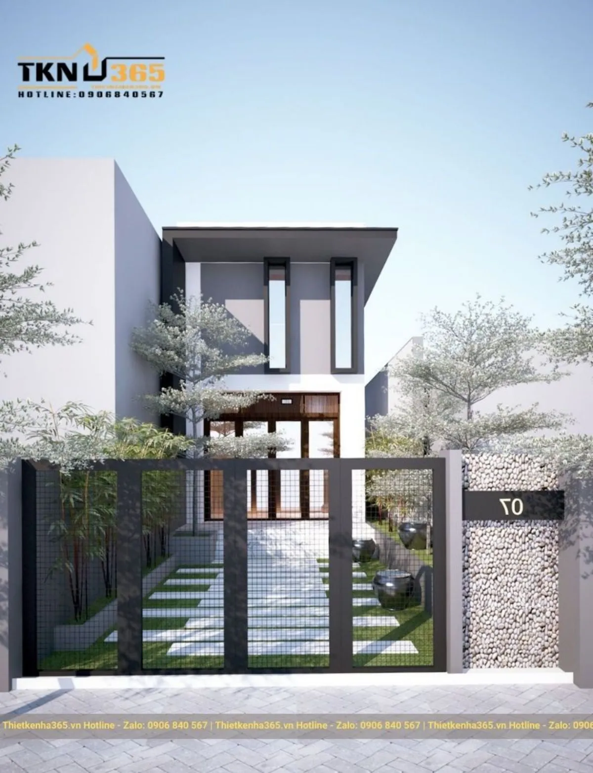 Mẫu nhà ống có vườn đẹp