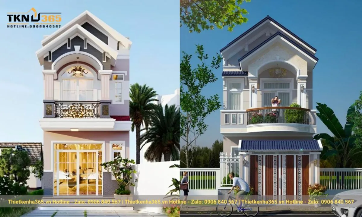 Thiết kế nhà ống mái Thái