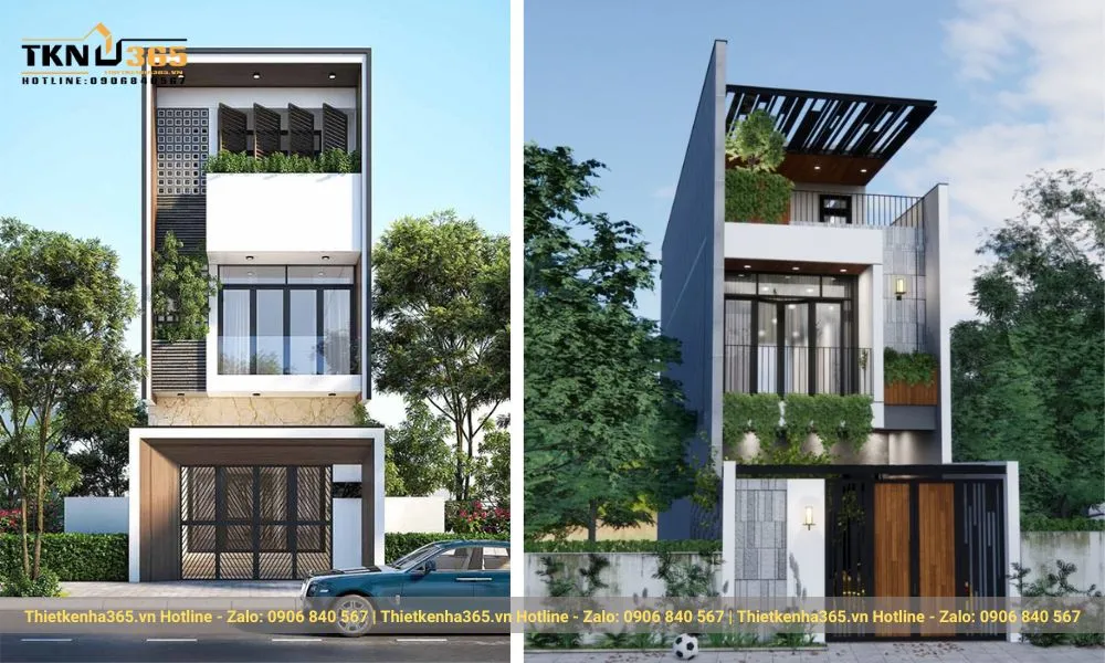 Mẫu nhà ống sân vườn